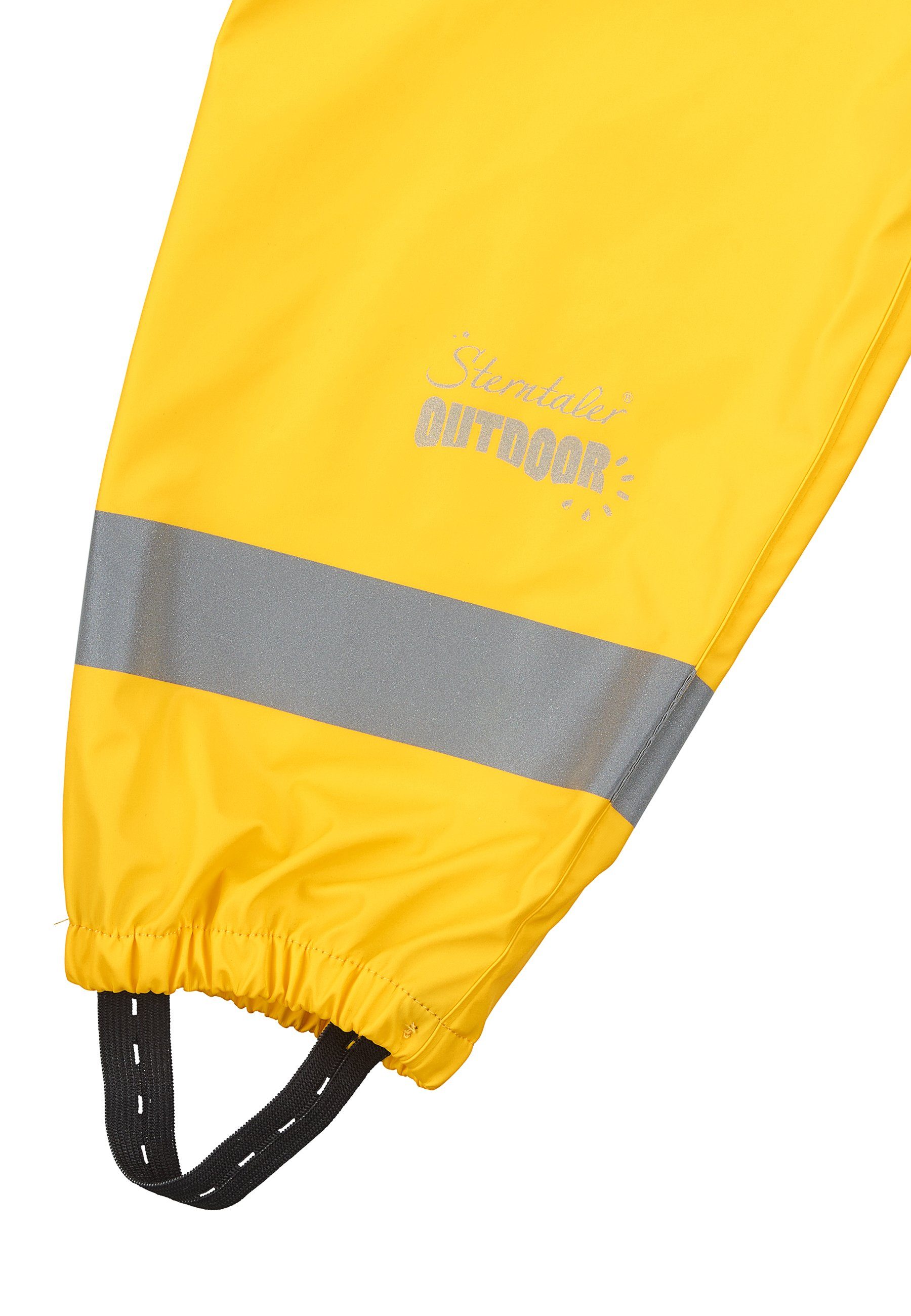 Sterntaler® Regenhose Regenhose ungefüttert uni (1-tlg., Regenträgerhose mit Druckknöpfen, Regenhose mit süßen Motiven) Kinder Hosenträger mit Reflektoren, Matschhosenträger verstellbar