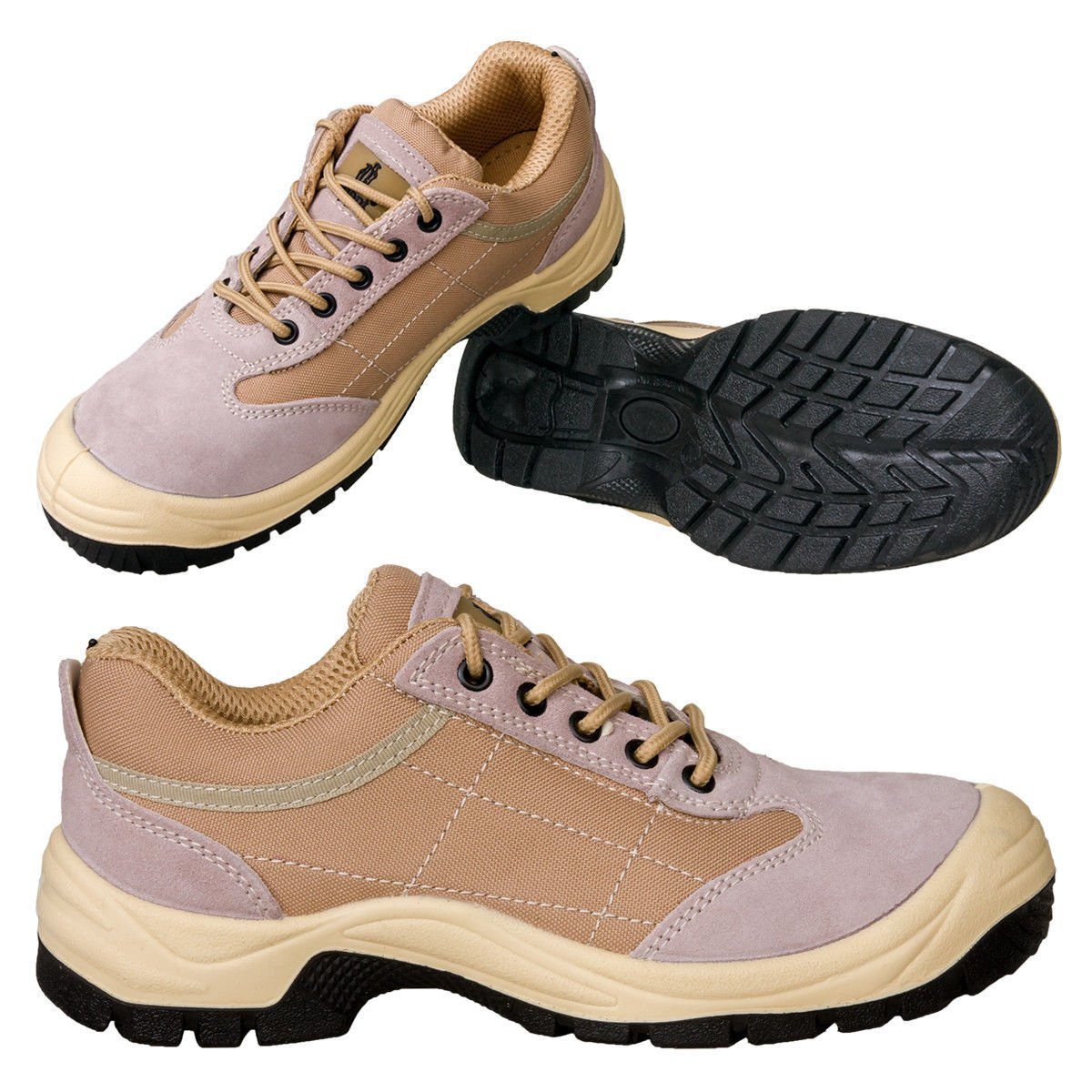 Urgent Sicherheitsschuhe Arbeitsschuh S1 Halbschuhe Stahlkappe BEIGE Gummistiefel