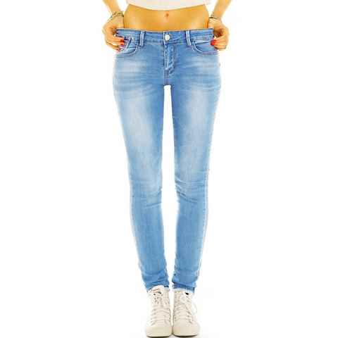 be styled Röhrenjeans Low Rise Jeans Hose Röhrenjeans Skinny Hüftjeans - Damen - j17l mit Stretch-Anteil, 5-Pocket-Style