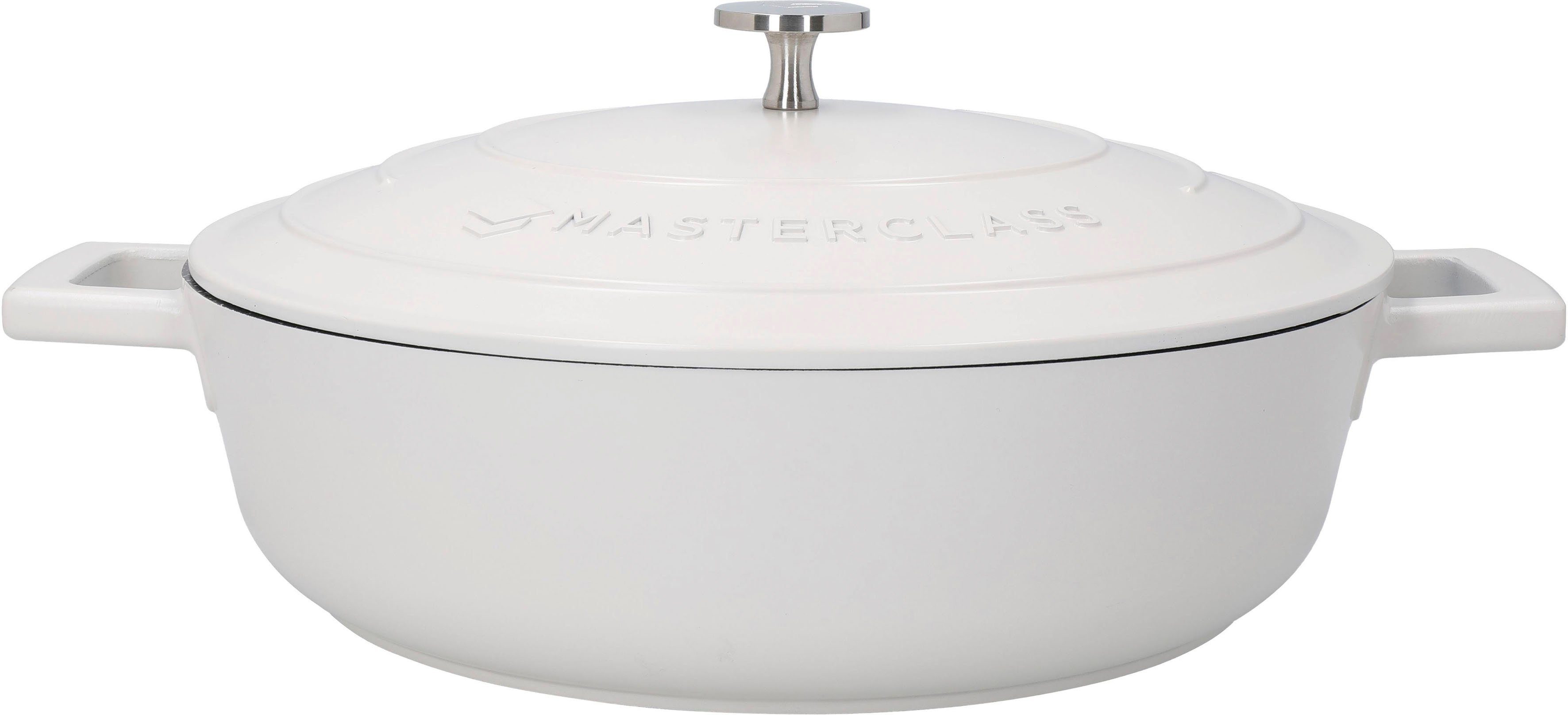 MasterClass Kasserolle MasterClass, Aluminiumguss, flach, 2,5 L, ultraleicht, kratzfeste Antihaftbeschichtung, Induktion