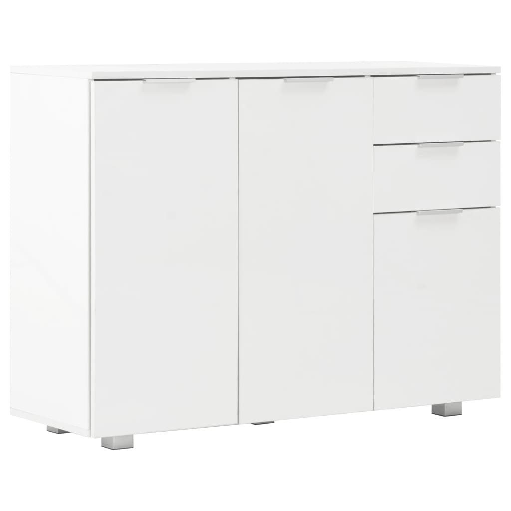 vidaXL Sideboard NA Sideboard Hochglanz-Weiß 107x35x76 cm