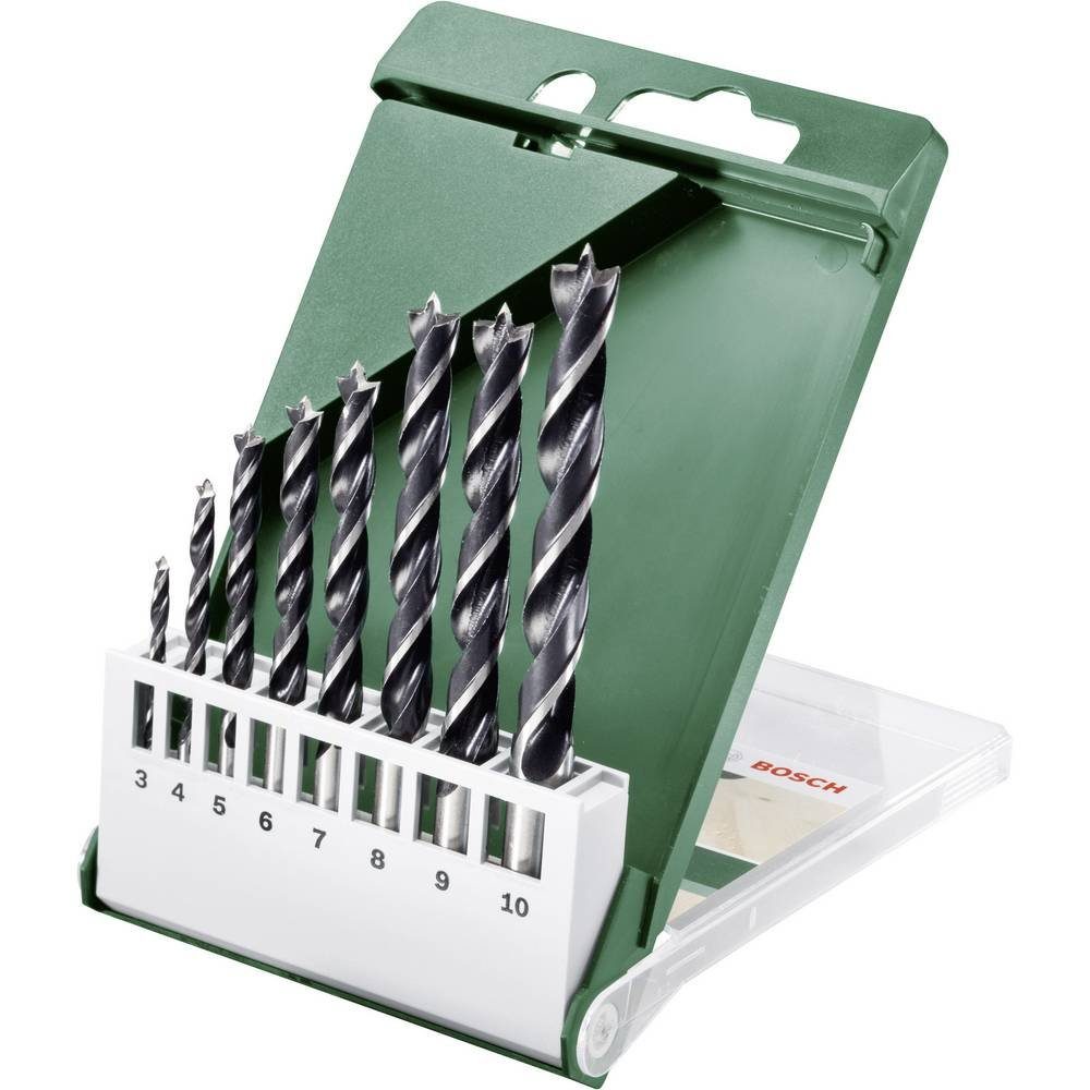 BOSCH Holzbohrer 8tlg. Holzspiralbohrer-Set 3.0, 4.0, 5.0, 6.0, 7.0, 8.0, 9.0