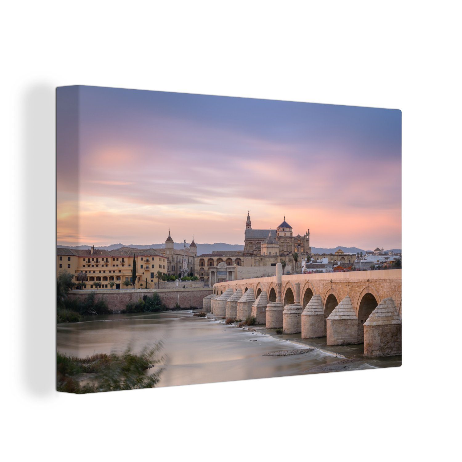 über cm Leinwandbild 30x20 Wandbild Aufhängefertig, Mezquita Leinwandbilder, der Sonnenuntergang Wanddeko, Spanien, OneMillionCanvasses® St), in (1
