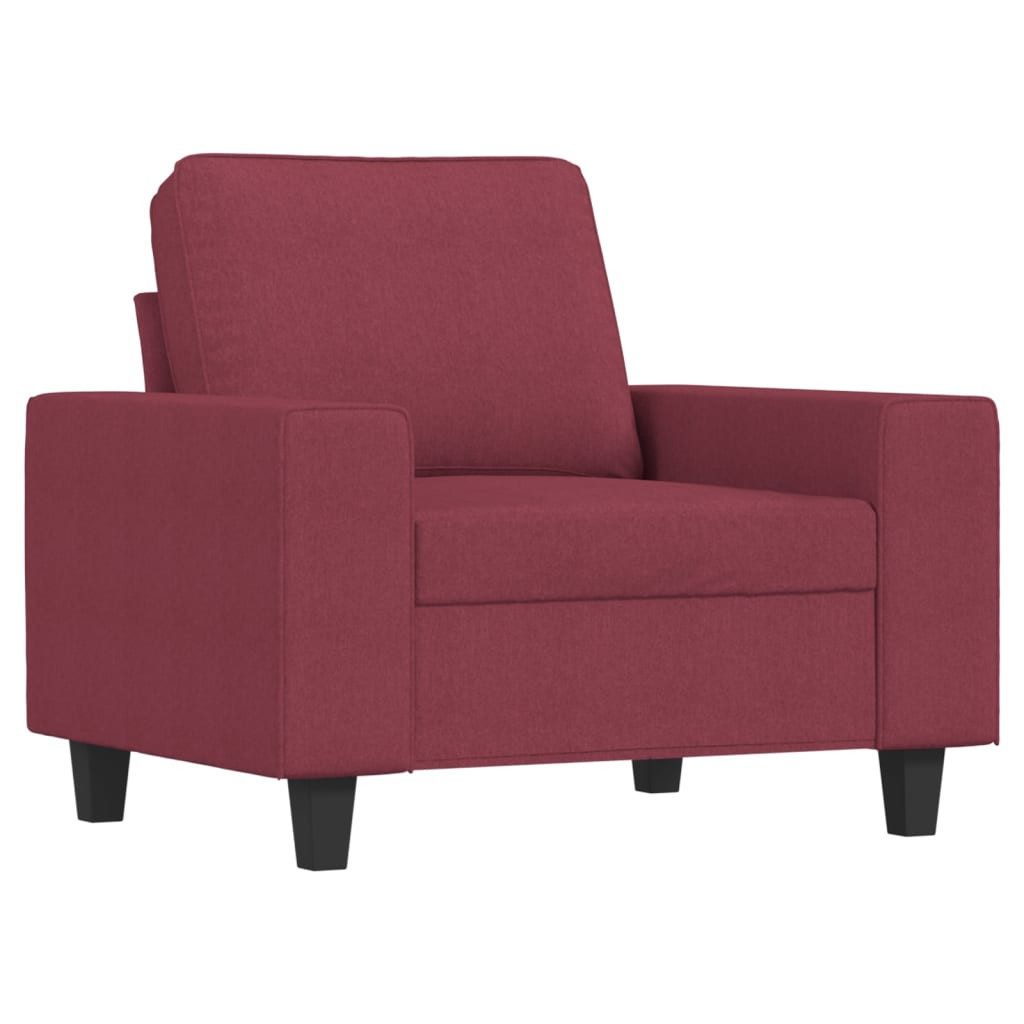 vidaXL Sofa 3-tlg. Sofagarnitur Weinrot Stoff günstig online kaufen