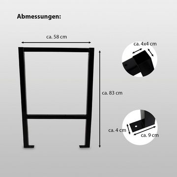 TRUTZHOLM Werkbank Werktisch Untergestell Stahlgestell Paar Traglast bis 200 kg schwarz, (Set)
