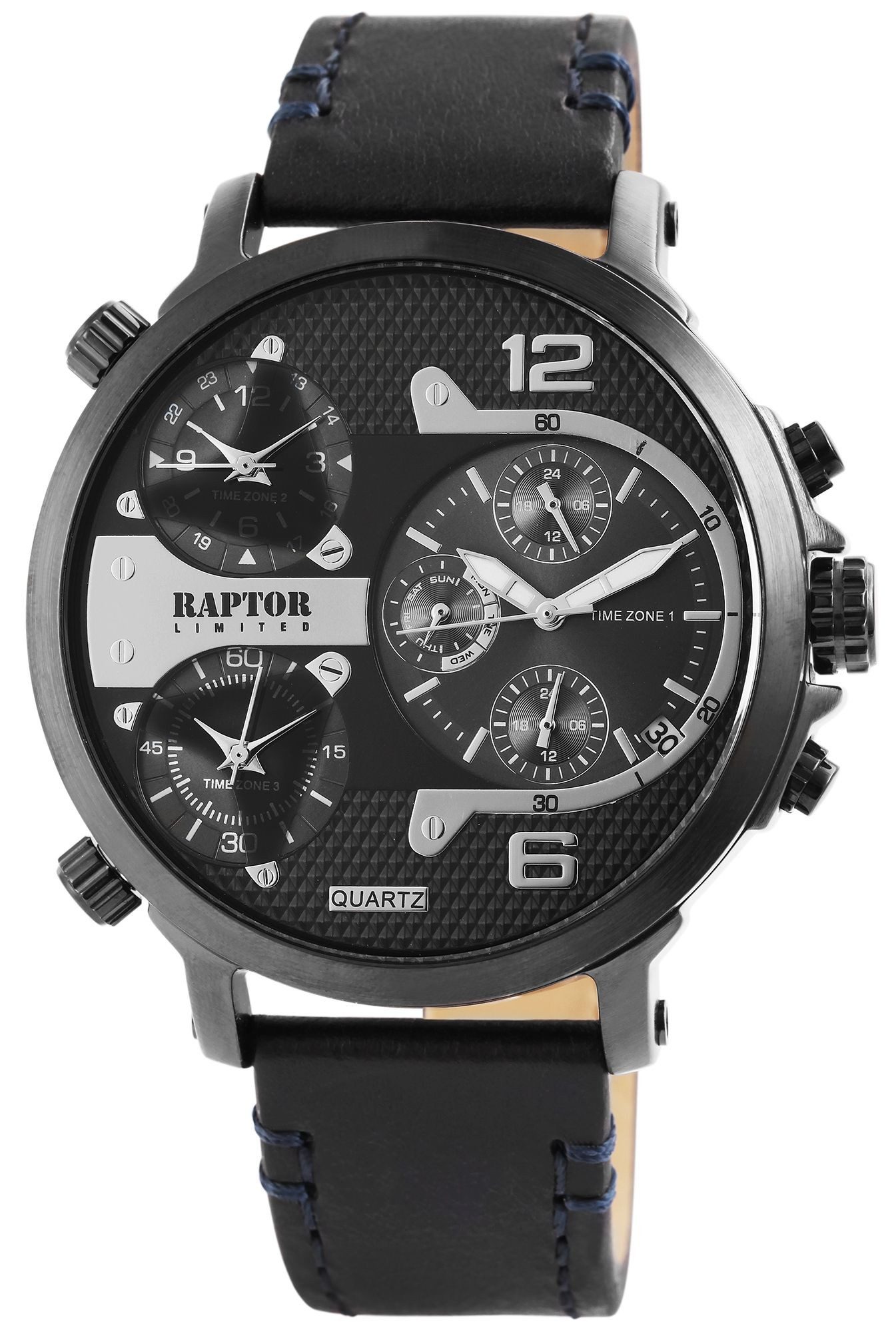 Raptor Limited Quarzuhr Maxx mit Echtlederband, Datumsanzeige, inkl. Gesche günstig online kaufen