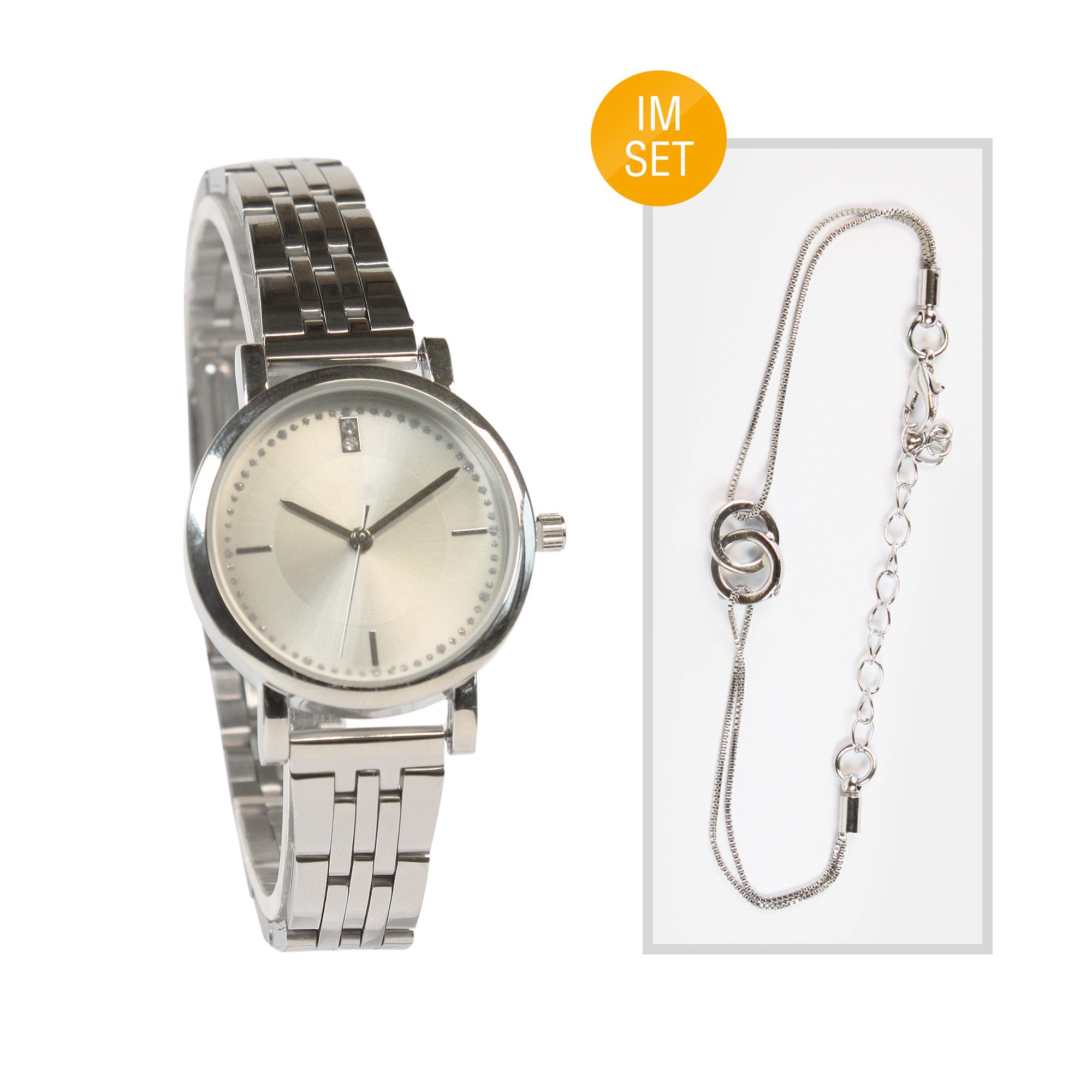 Miraval Quarzuhr Miraval Damen Armbanduhr Silber Quarz, Edelstahlarmband & günstig online kaufen