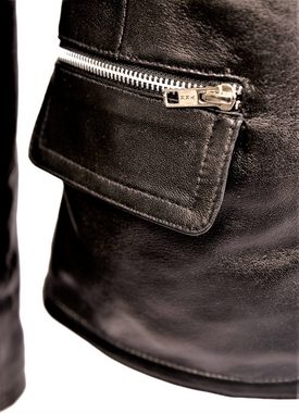 Be Noble Lederblazer Augsburg Schicker taillierter Lederblazer mit stylischen aufgesetzten Taschen