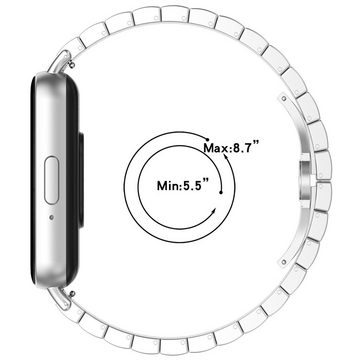 Wigento Smartwatch-Armband Für Samsung Galaxy Fit 3 One Bead Edelstahl Metall Arm Band Gold