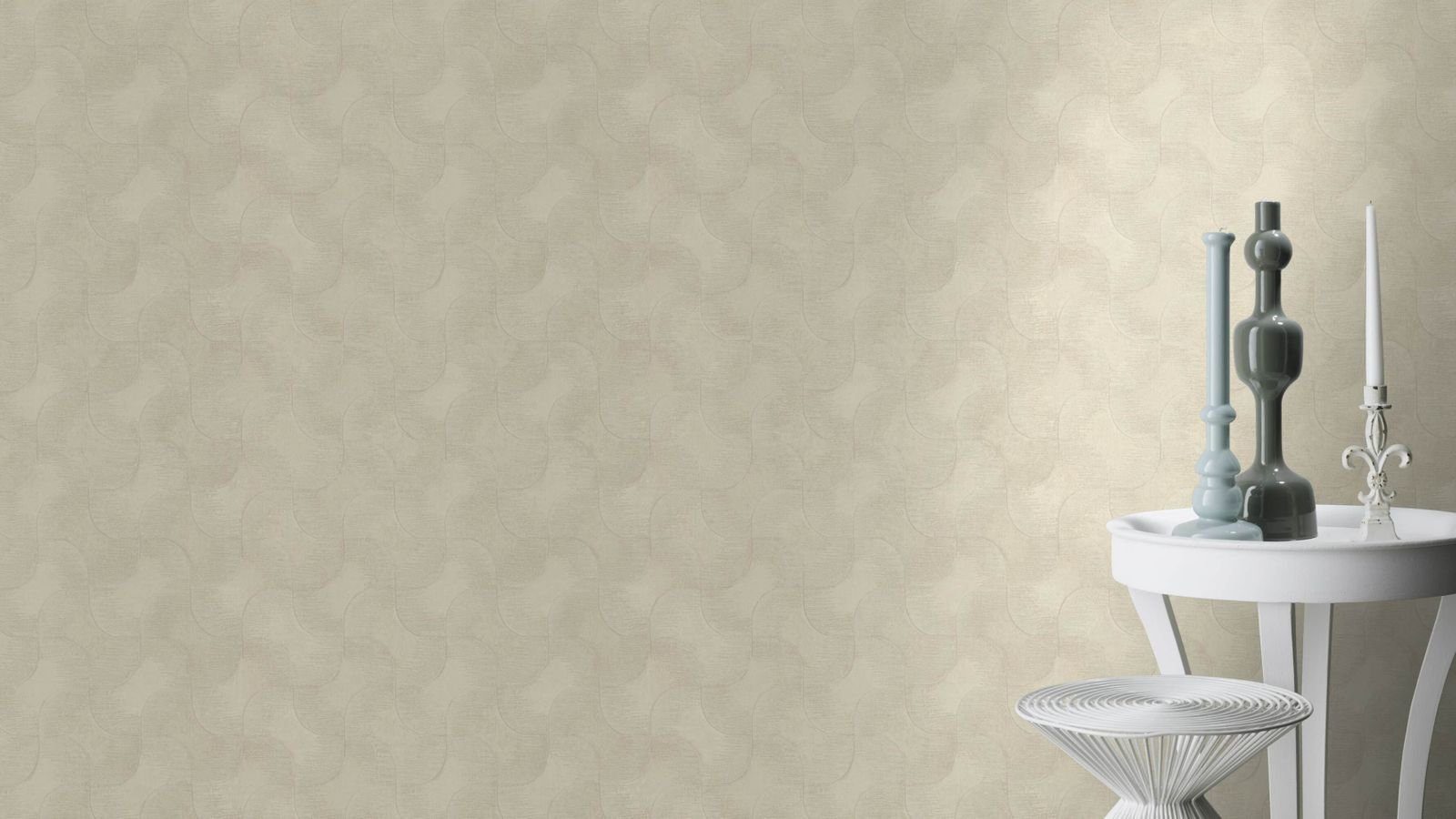 Vliestapete Grafik Muster Linien Abstrakt Beige Metallic 608137 Sky Lounge