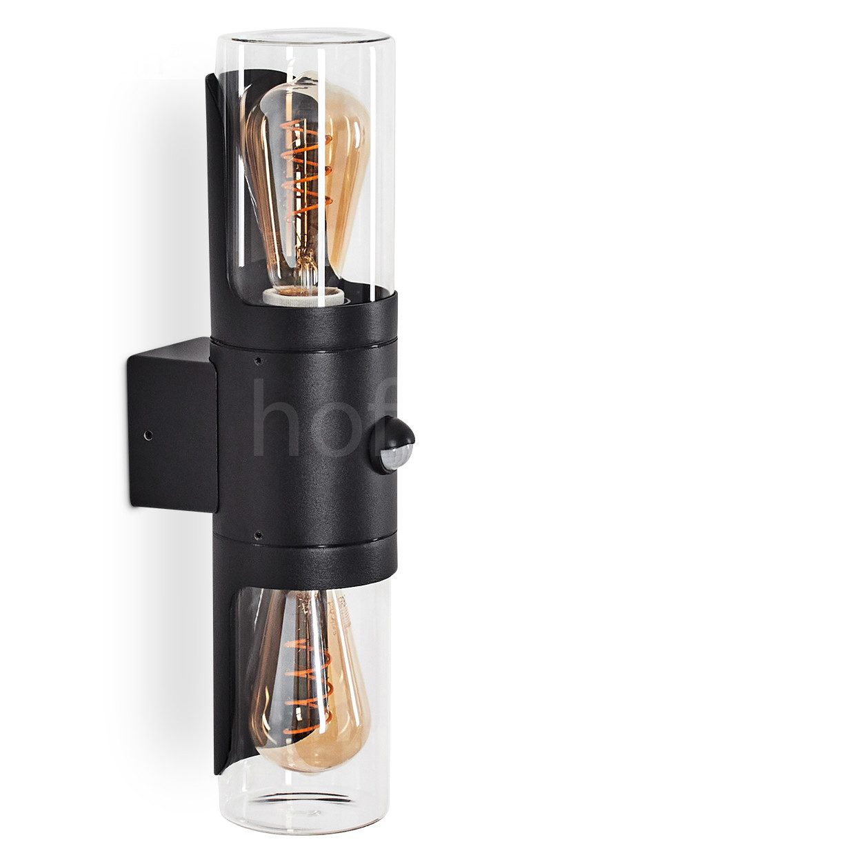 hofstein Außen-Wandleuchte Außenleuchte mit Bewegungsmelder aus Metall/Glas günstig online kaufen