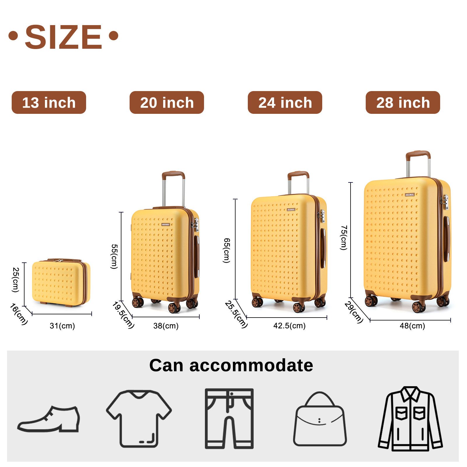 KONO Koffer Hartschalenkoffer Reisekoffer Trolleys 100% günstig online kaufen
