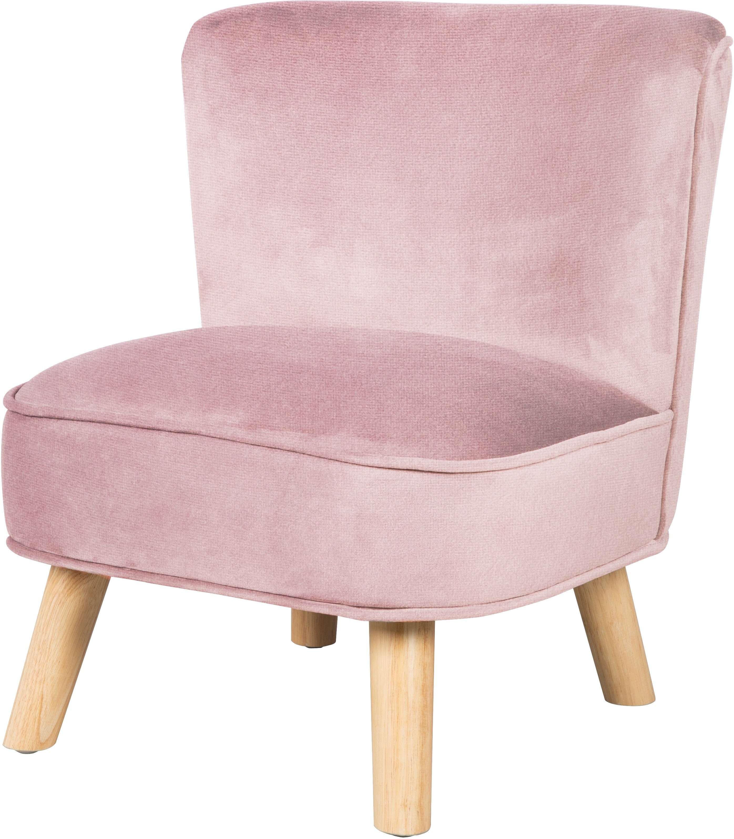 roba® Sessel mit Holzfüßen Lil rosa/mauve Sofa