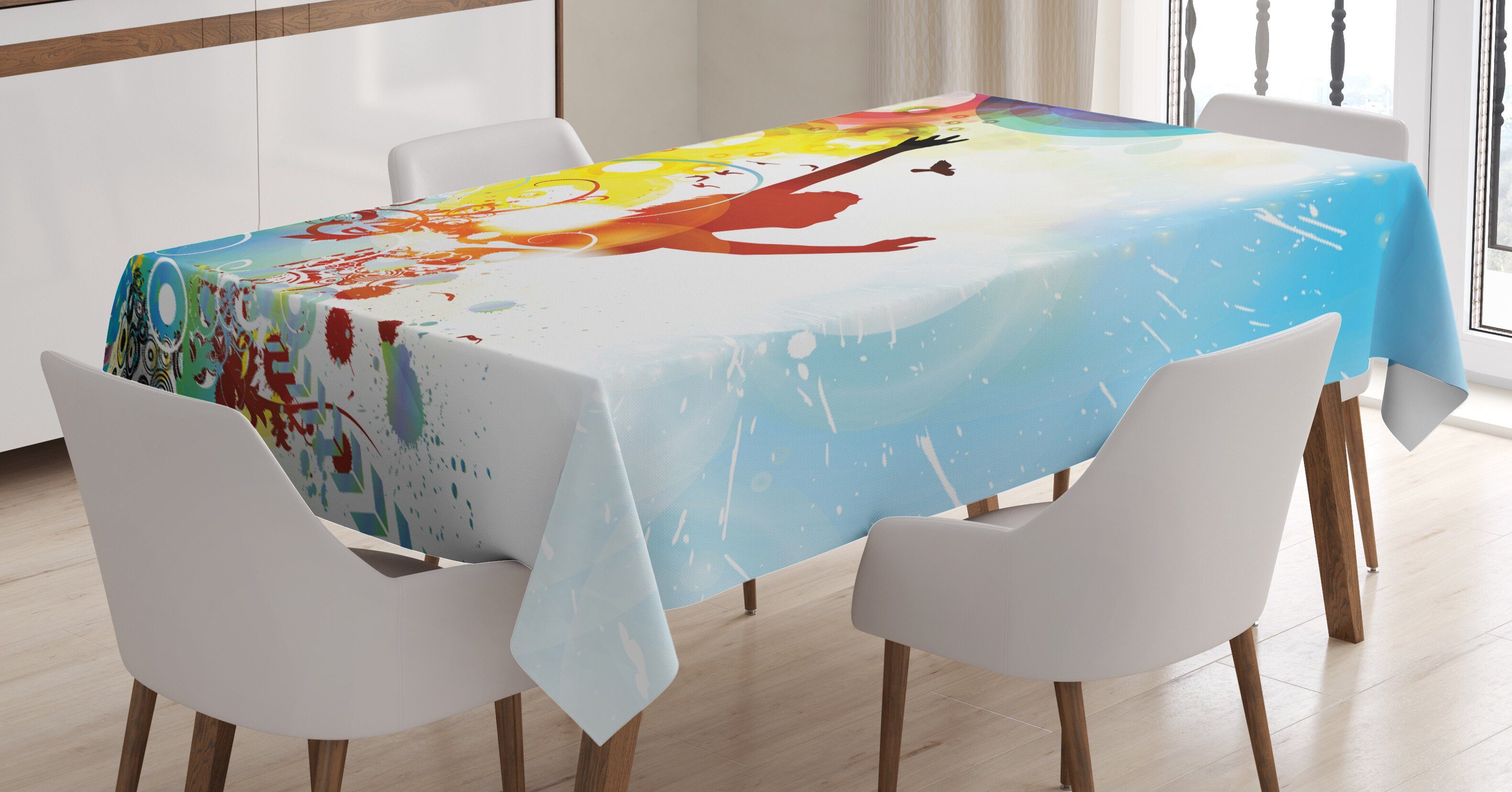 Abakuhaus Tischdecke Farbfest Waschbar Für den Außen Bereich geeignet Klare Farben, Jugend abstrakte Frauen