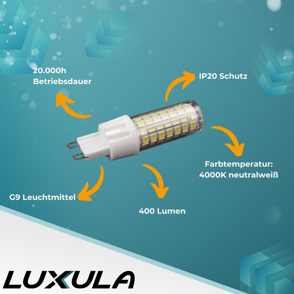 LUXULA LED-Leuchtmittel LUXULA LED-Leuchtmittel G9 7 W 2800 K Warmweiß, G9, Warmweiß