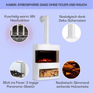 Klarstein Elektrokamin Zermatt, elektrischer Kamin mit Heizfunktion Heizlüfter elektrischer Kaminofen