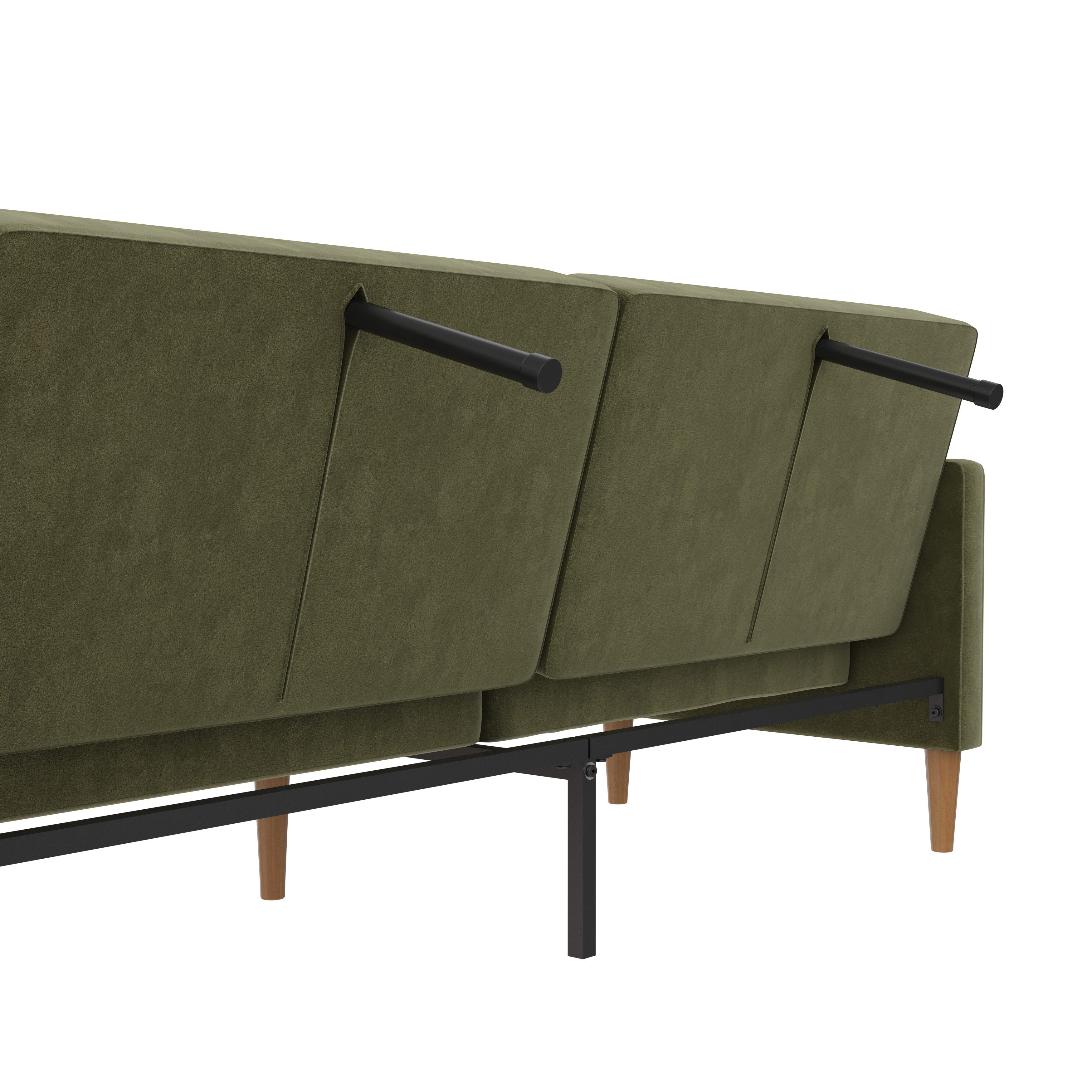 loft24 Schlafsofa Lillian, Schlafcouch modern, 3-Sitzer, Gästebett Sofa, Klappsofa, Samt