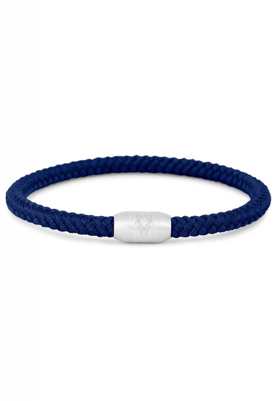 Akitsune Armband Silvus Nylonarmband - Mattsilber - Navyblau 19,50cm