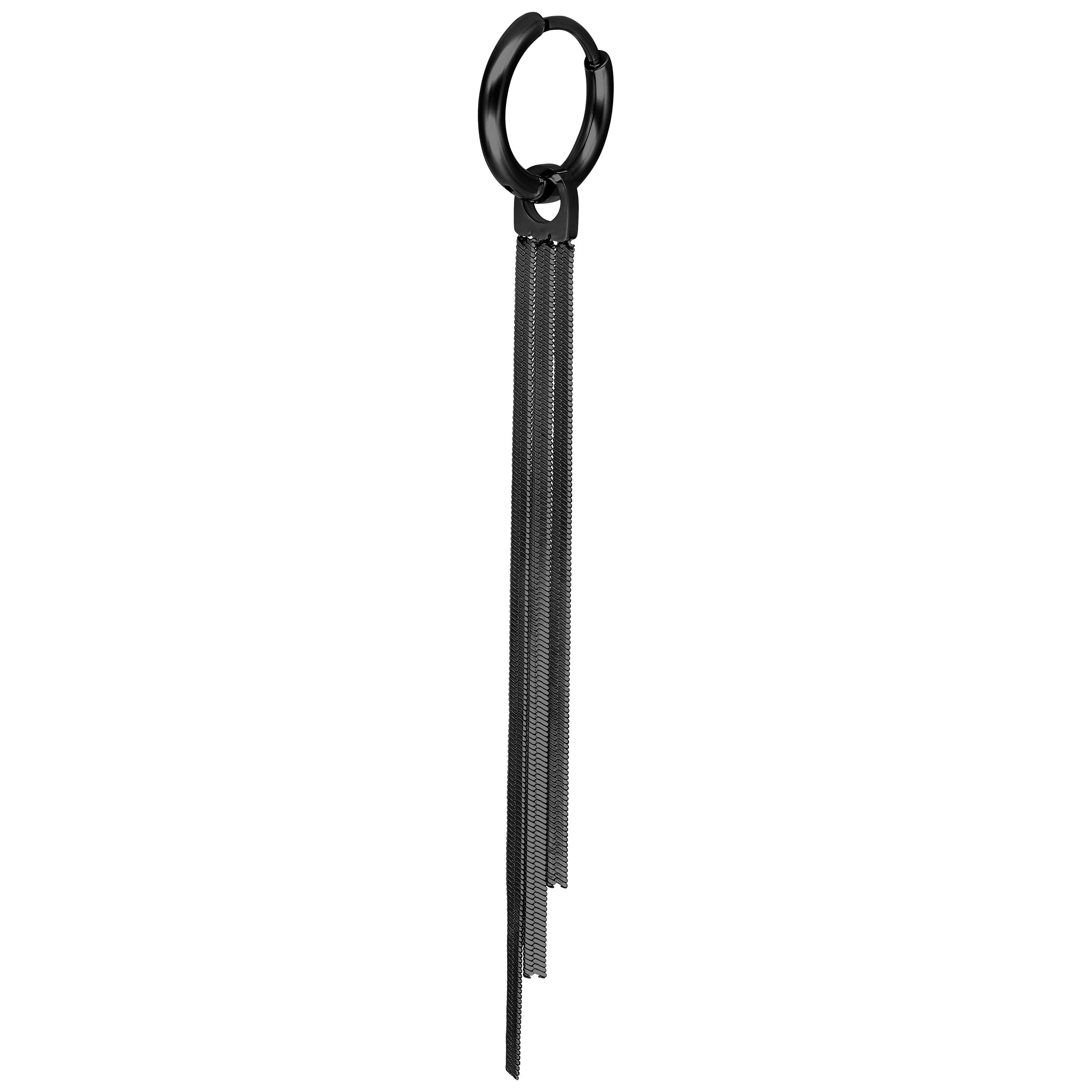 Wildcat Paar Ohrhänger Little Snakechain Hoops - Schwarz, Chirurgenstahl 316L - wasserfest, langlebig, hautverträglich – Bild 4 von 5