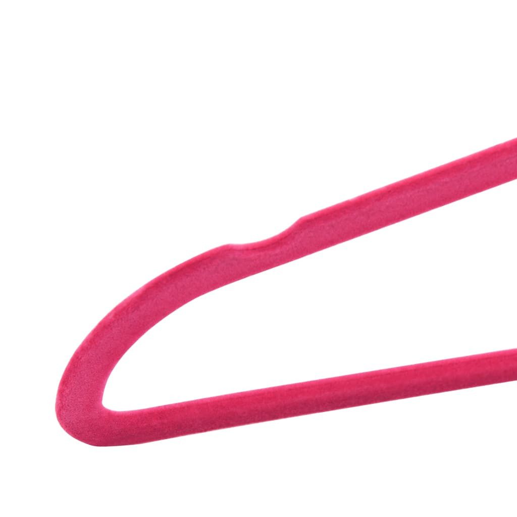 vidaXL Kleiderbügel 50 Stk. Kleiderbügel-Set Anti-Rutsch Rosa Samt, (50-tlg)