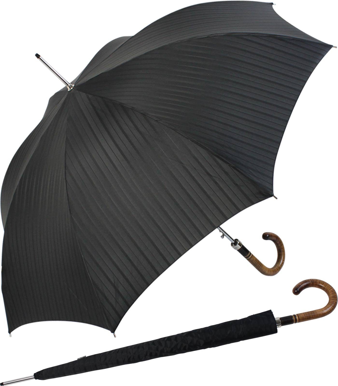 doppler® Stockregenschirm Manufaktur Herrenschirm Diplomat Orion schwarz, der edle Begleiter für den stilvollen Herren
