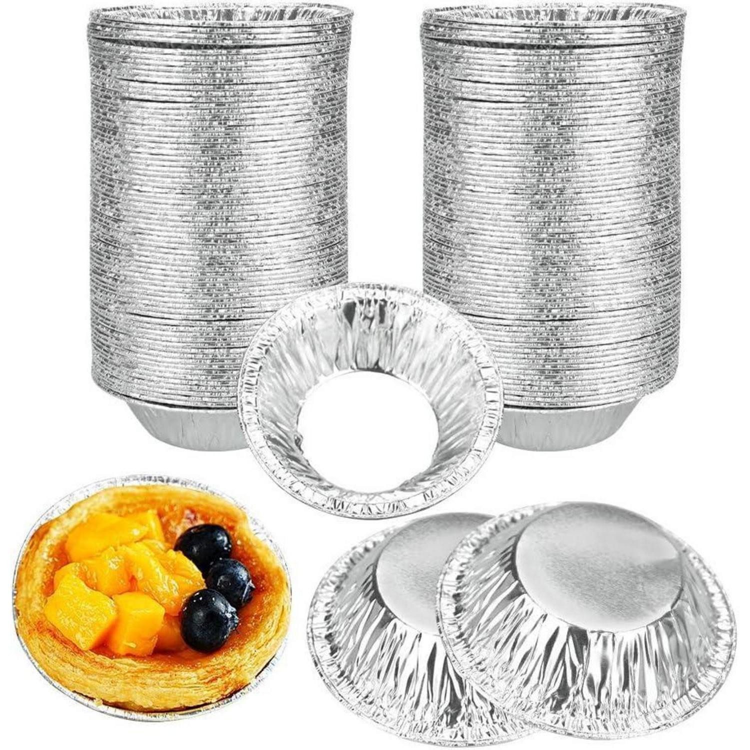 LuxusKollektion Tarteform Eierkuchenformen Einweg Aluminium 250 Stück Antihaft 7,2 cm