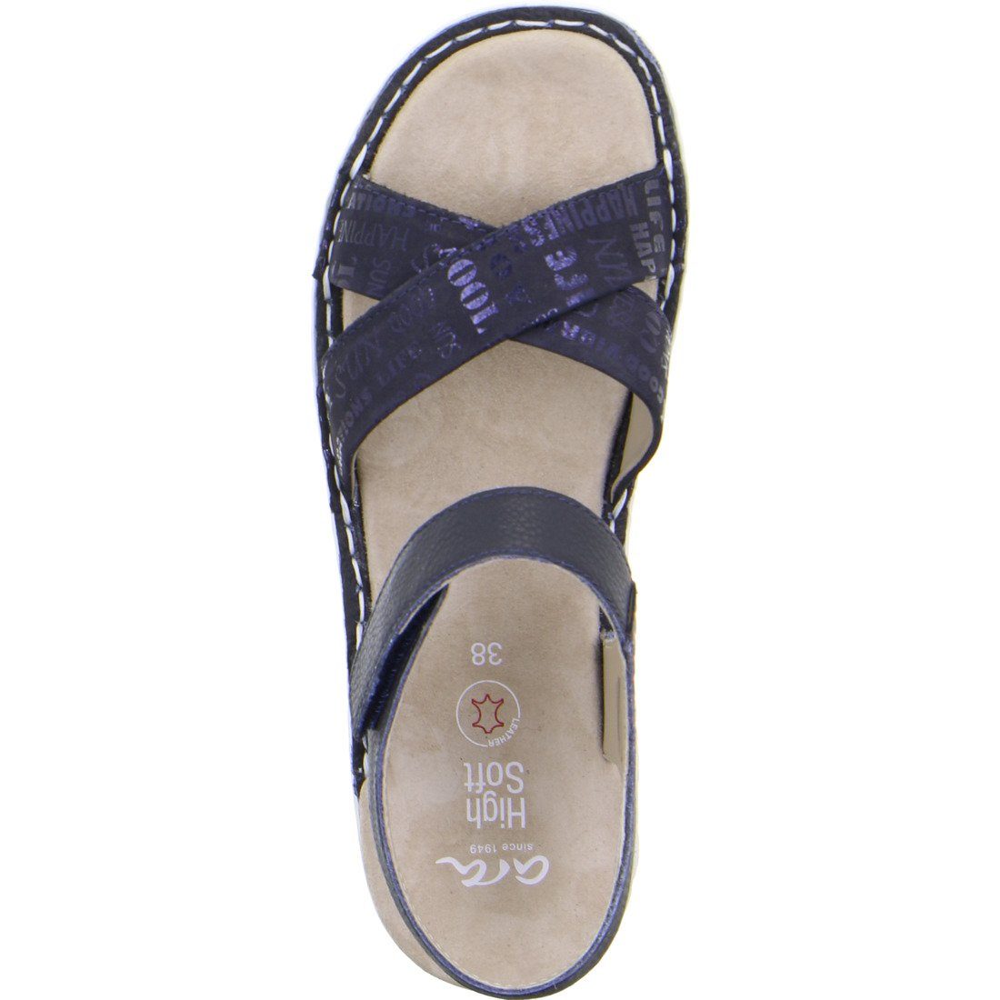 048269 Leder Tampa Damen blau Ara Ara Schuhe, Sandalette - Sandalette