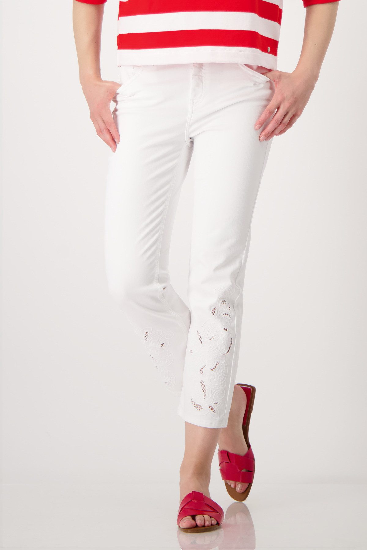 Monari 7/8-Jeans Hose Jeans Lochspitze 66c günstig online kaufen