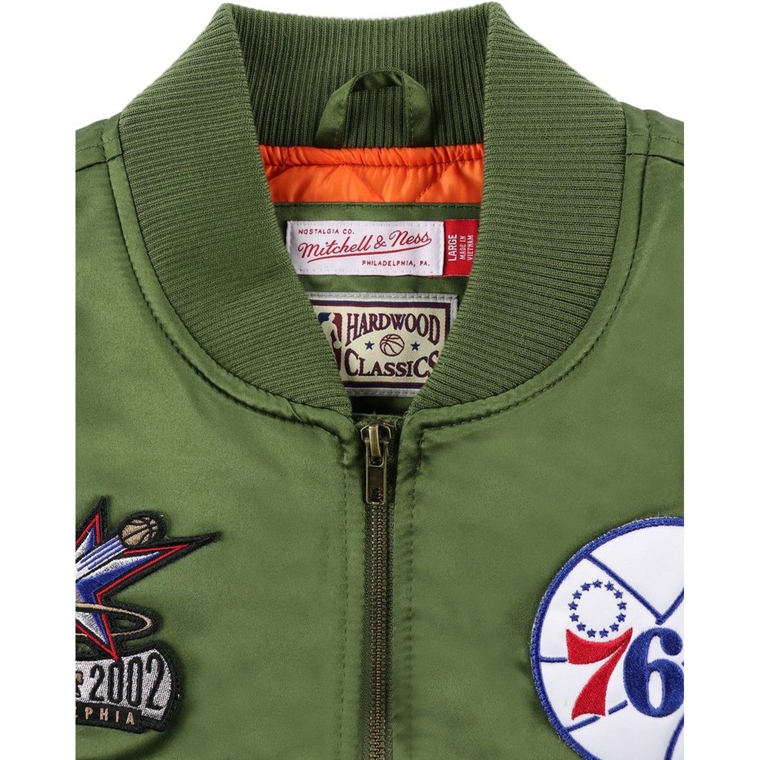 FLIGHT 76ers Mitchell Philadelphia Satin Bomberjacke Ness &