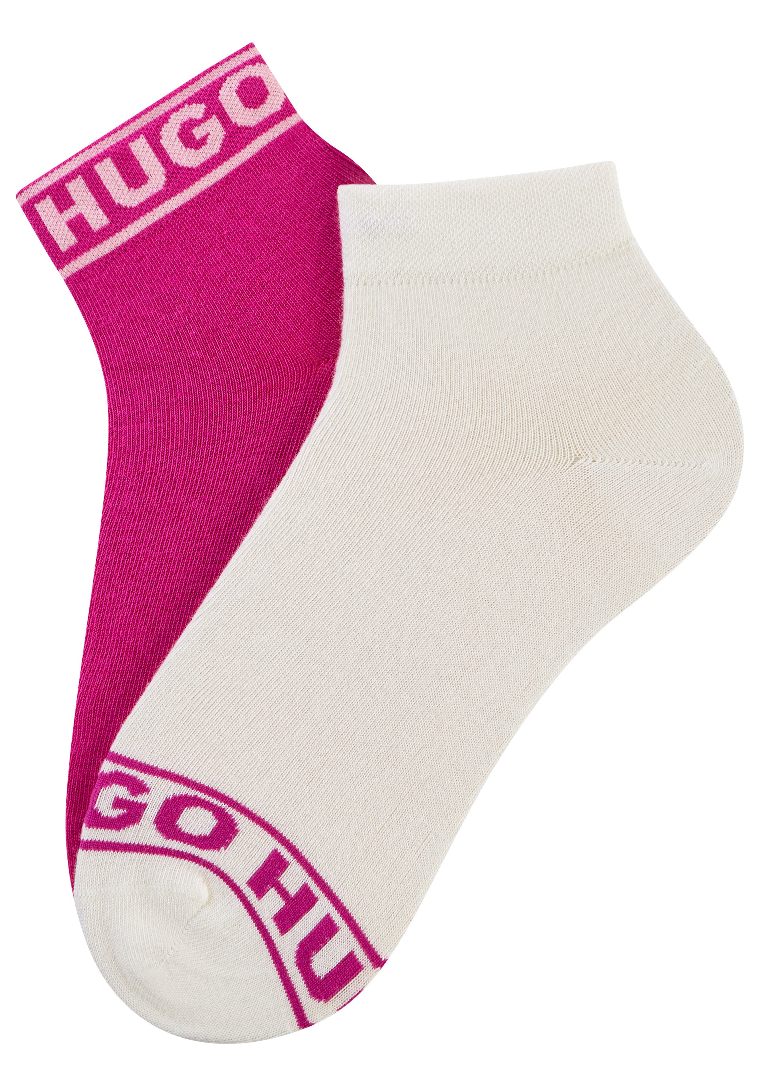HUGO Freizeitsocken 2P SH LOGO CC W (Set, 2-Paar, 2er) mit Logobund
