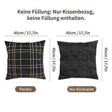 Kissenbezüge Sofakissen Super Weich Kissenhüllen Dekokissen 45*45cm,Modern Schwarz, MULISOFT (1 Stück), ohne Füllung Kissenhülle für Sofa Wohnzimmer Schlafzimmer