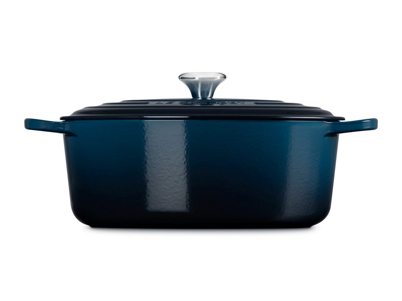 LE CREUSET Bräter Bräter Signature oval nuit 33cm, Emailliertes Gusseisen