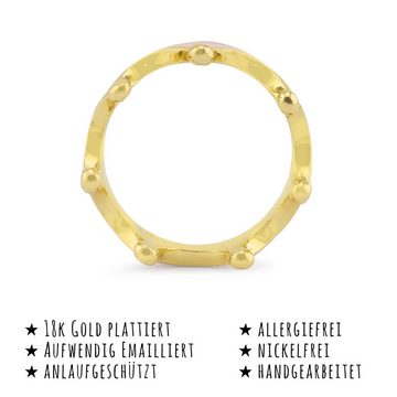 Monkimau Fingerring Damen Ring Kronen 18k Gold plattiert (Packung), 18 Karat vergoldet