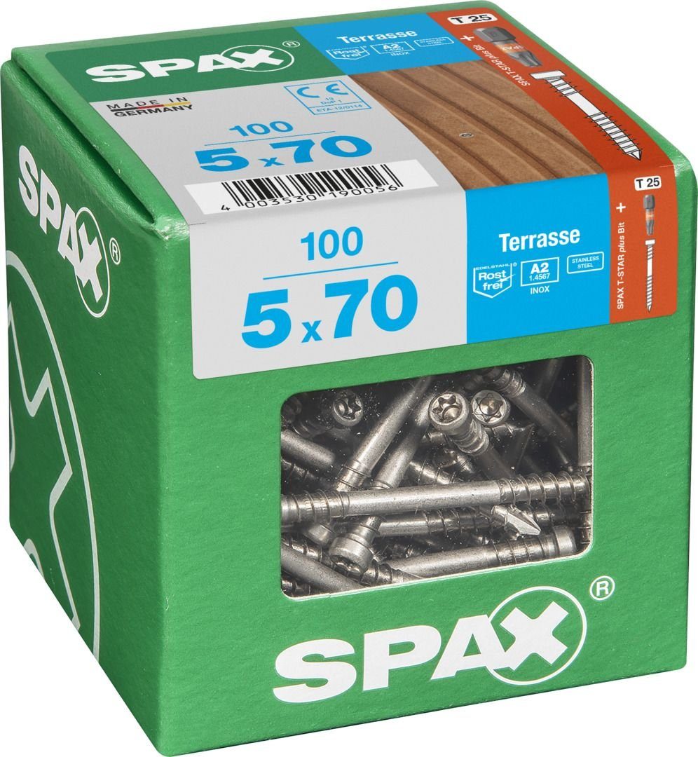 SPAX Terrassenschrauben x - TX Terrassenschraube 5.0 100 70 Spax mm 25