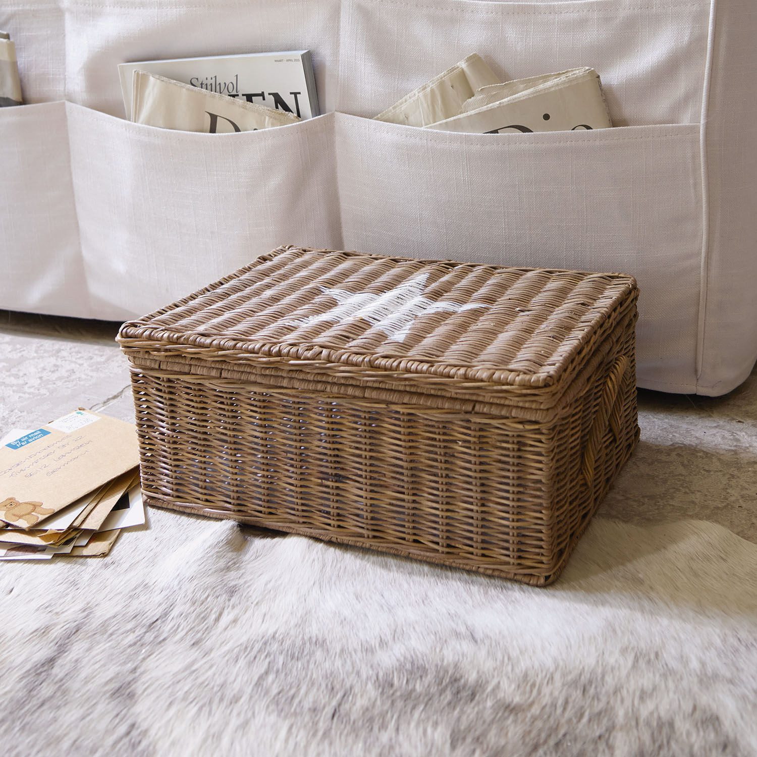 Mirabeau Dekokorb Box Carcans braun/weiß (kein Set, kein Set)