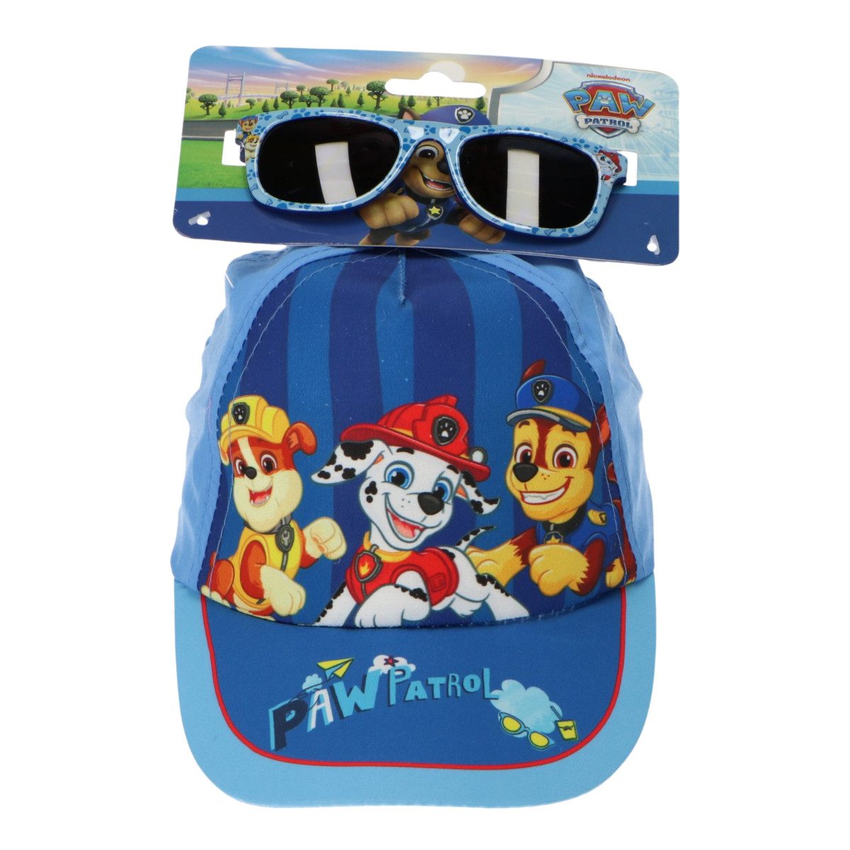 PAW PATROL Sonnenbrille Kinder Kappe mit Sonnenbrille Cap Basecap Sommermütze Freizeit (2-St)