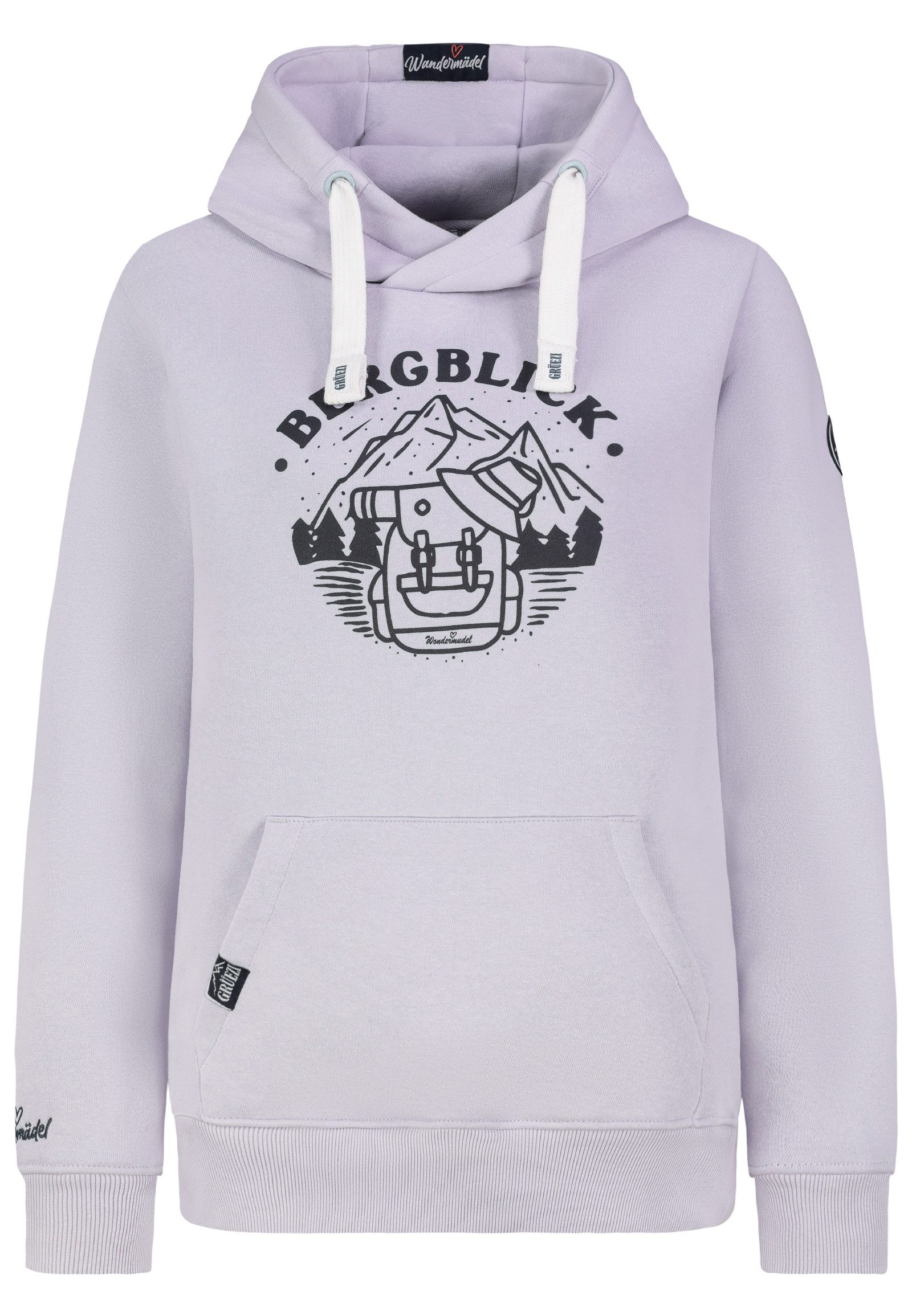 SUBLEVEL Hoodie Kängurutasche Schriftzug Elastischer Bund Freizeitlook für Damen (1-tlg) Baumwolle Regular Fit Kapuze bedruckt atmungsaktiv