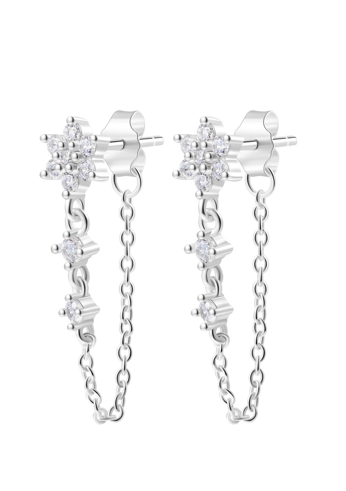 Hey Happiness Paar Ohrhänger Silber 925 Damen Zirkonia, Kette Ohrringe 18 R günstig online kaufen