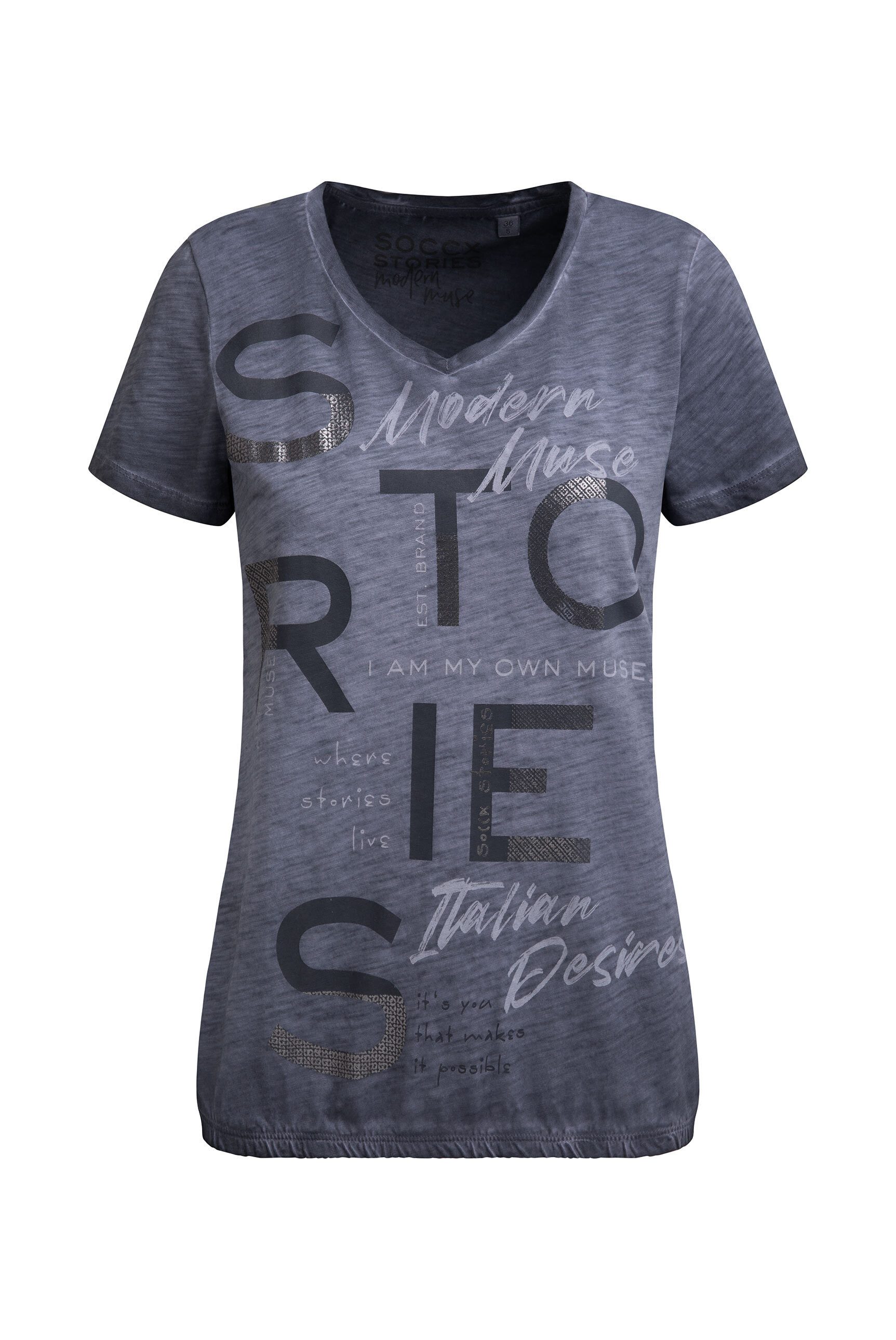 SOCCX V-Shirt aus Baumwolle
