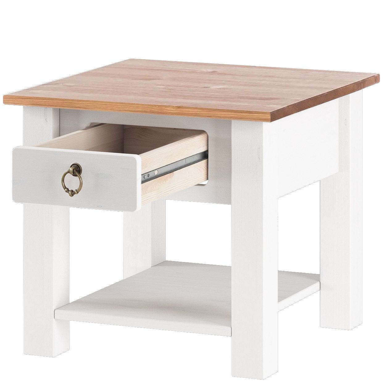 loft24 Couchtisch Inga, Beistelltisch, Nachttisch mit Schublade, Kiefer, La günstig online kaufen
