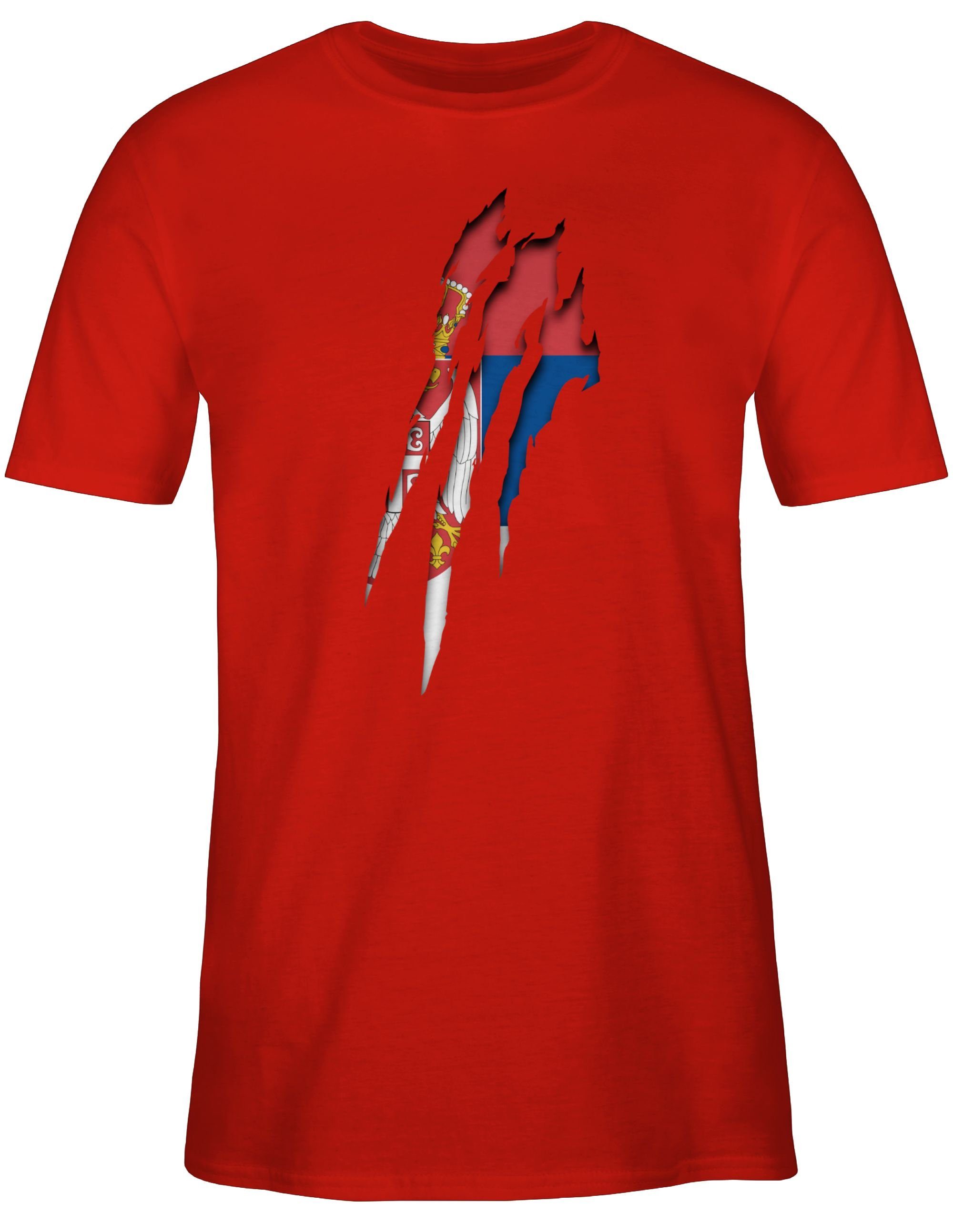 Shirtracer T-Shirt Serbien Krallenspuren 2026 Fussball günstig online kaufen