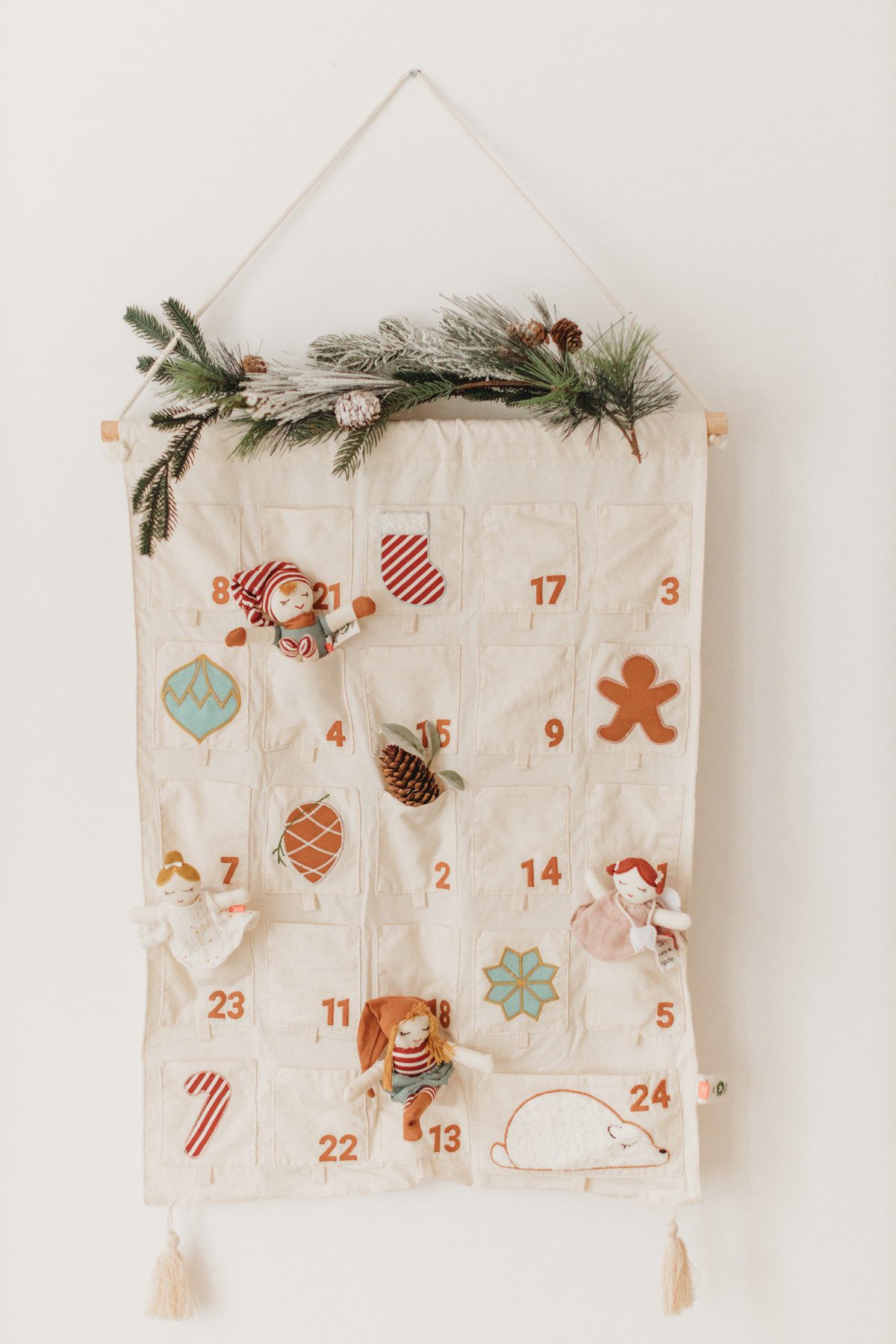 kikadu Adventskalender, aus GOTS-zertifizierter Bio-Baumwolle zum Befüllen für Weihnachten