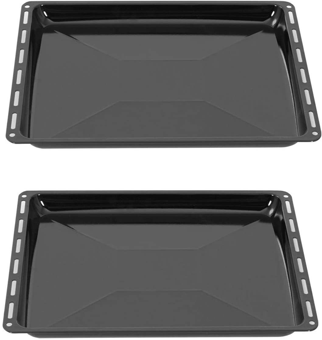 ICQN Backblech 422 x 370 x 30 mm 2er Set, Emaille, (Packung, 2-St., Doppelt), Passend für ELECTROLUX, AEG, IKEA, ZANUSSI, JUNO, ZOPPAS