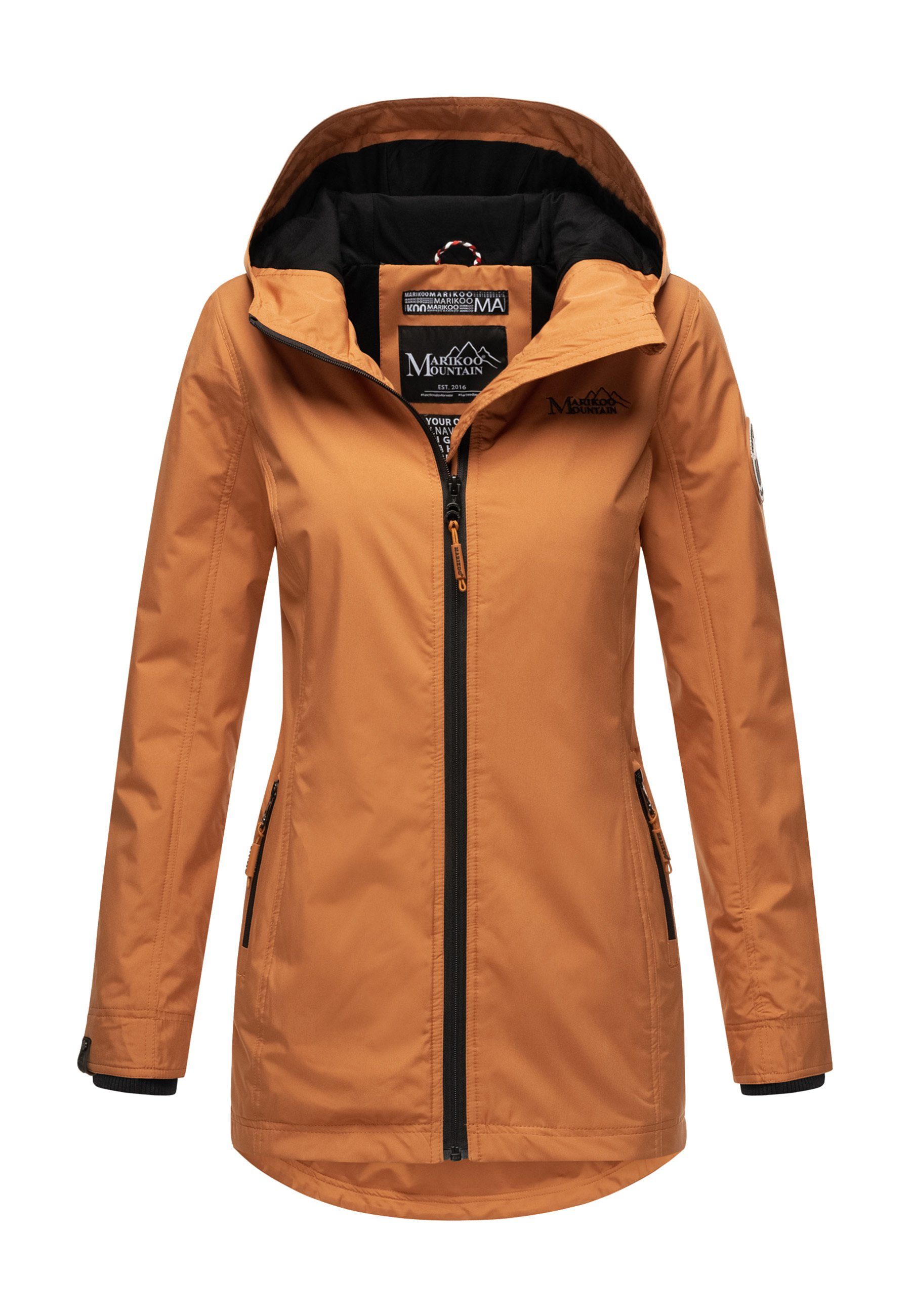 Marikoo Outdoorjacke Honigbeere sportliche Übergangsjacke mit Kapuze Rusty Cinnamon