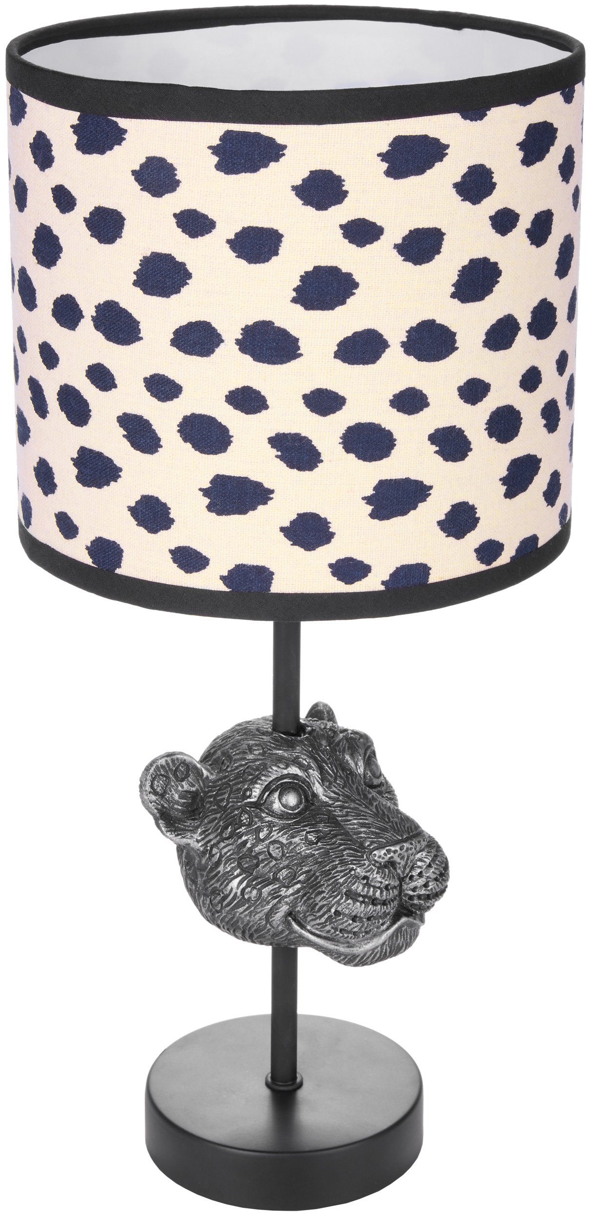 BRUBAKER Fuß Leopard, Polyresin, cm ohne Nachttischlampe Leuchtmittel, mit Lampe Motiv Tischleuchte aus massiven 40 Tischlampe, Höhe