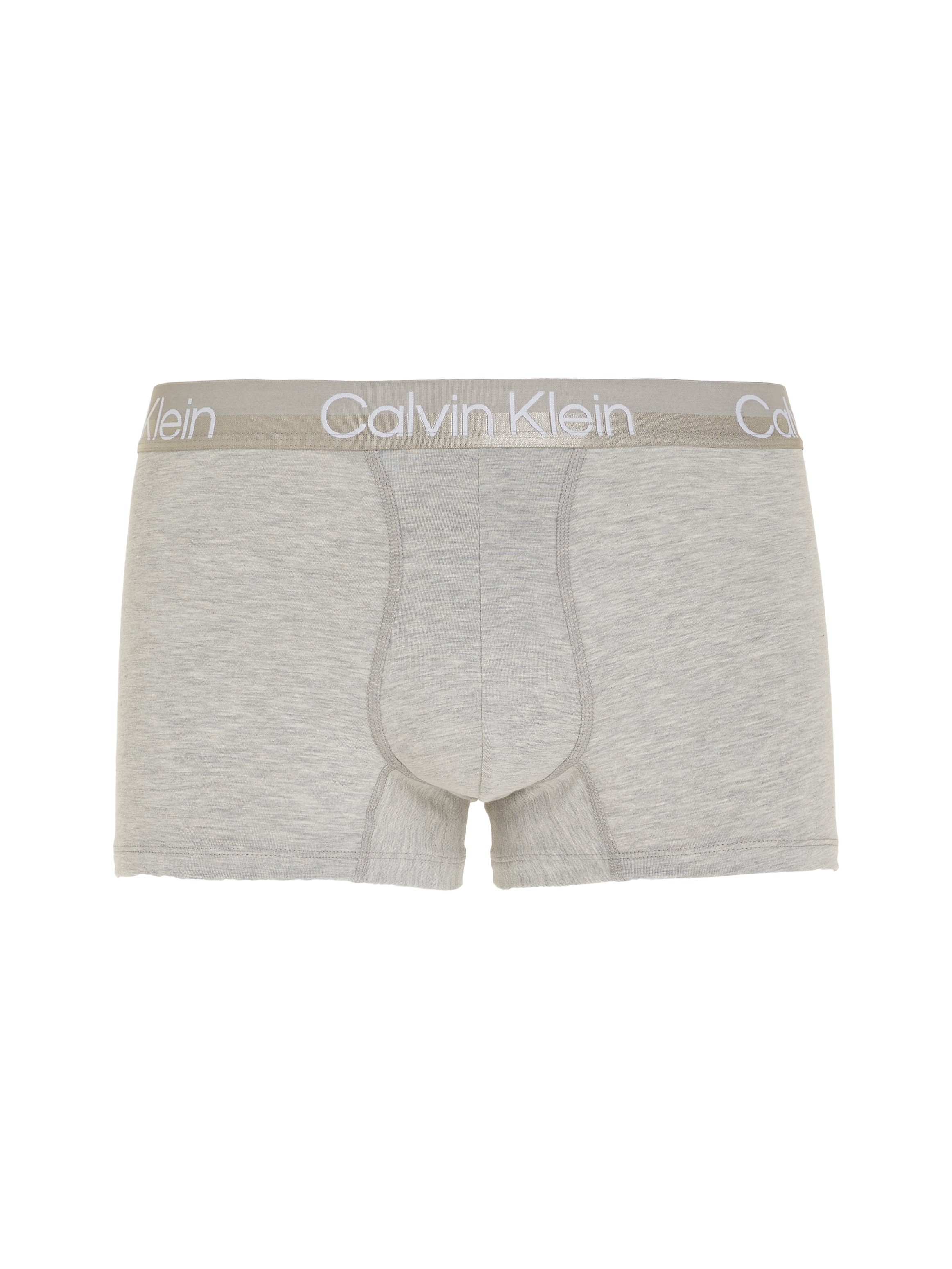 Calvin Klein Underwear Trunk (Packung, 3-St) dem schwarz, grau, auf Logoschriftzug mit weiß Bund