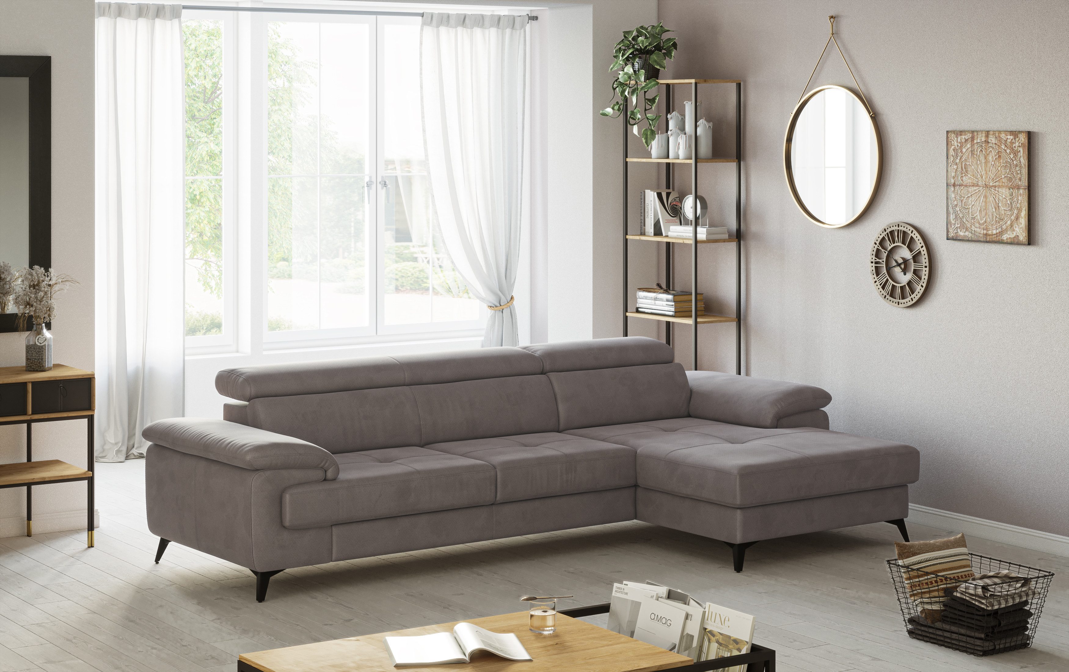 OTTO home Ecksofa Astra L-Form, B: 300 cm, inkl. Kopfteilverstellung, bequem, opt. Schlaffunktion + XL-Bettkasten, LF:222x124cm, …