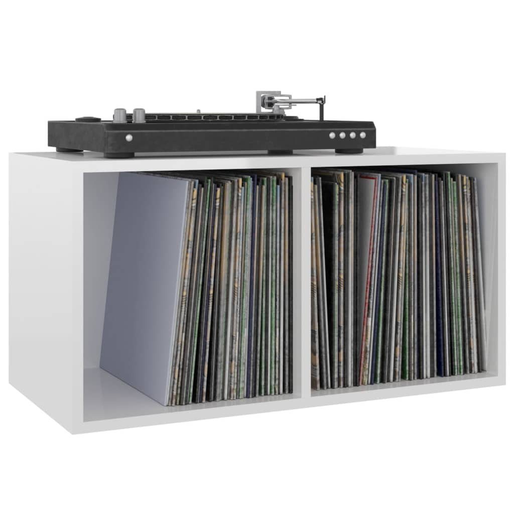 (1 71x34x36 cm Aufbewahrungsbox Hochglanz-Weiß vidaXL Schallplatten-Aufbewahrungsbox St)
