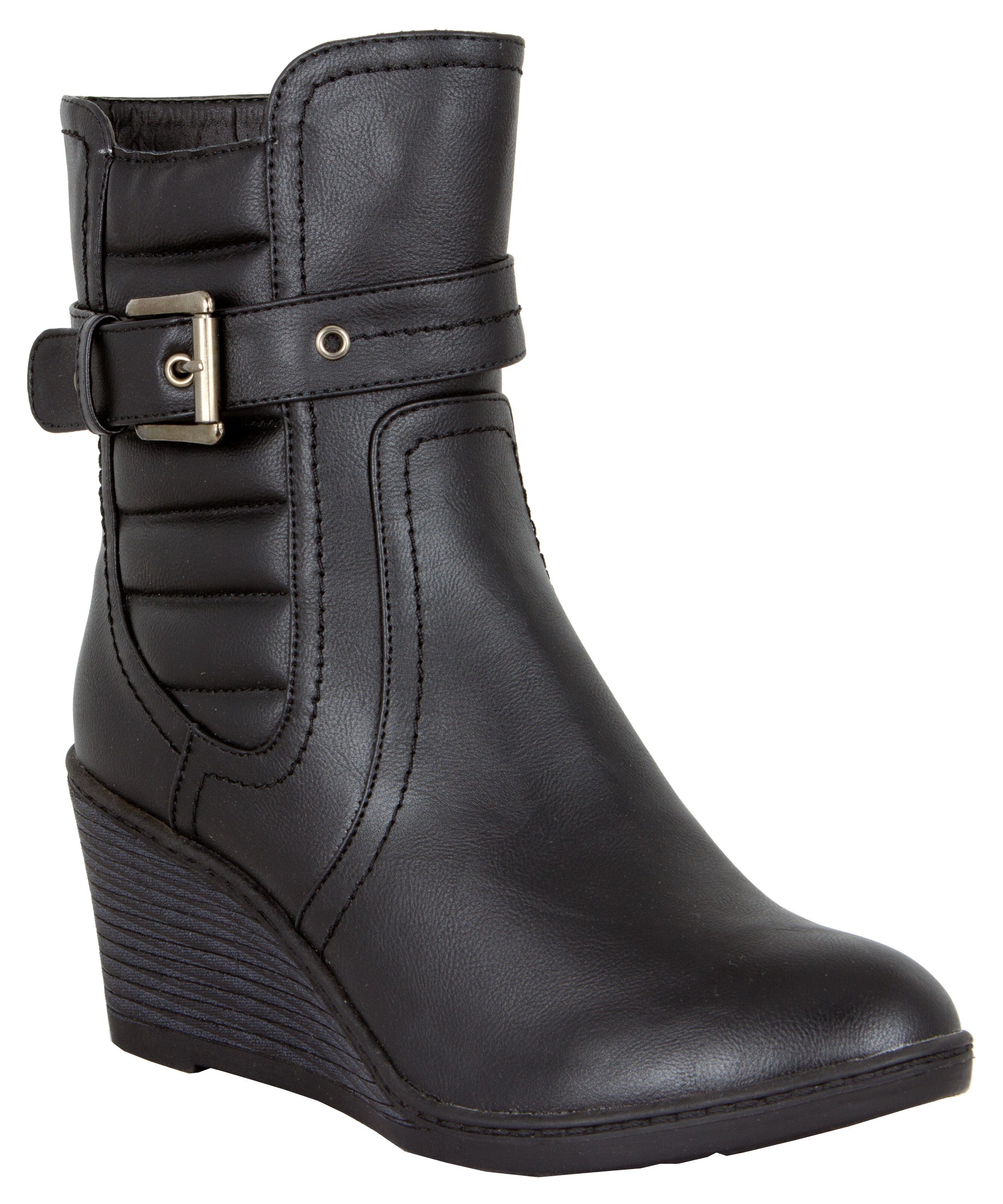LOVENESS Damen Stiefel Winterstiefelette LN02 Winterstiefel Stiefelette Winterstiefelette Damenwinterstiefel Leicht gefüttert Keilabsatz