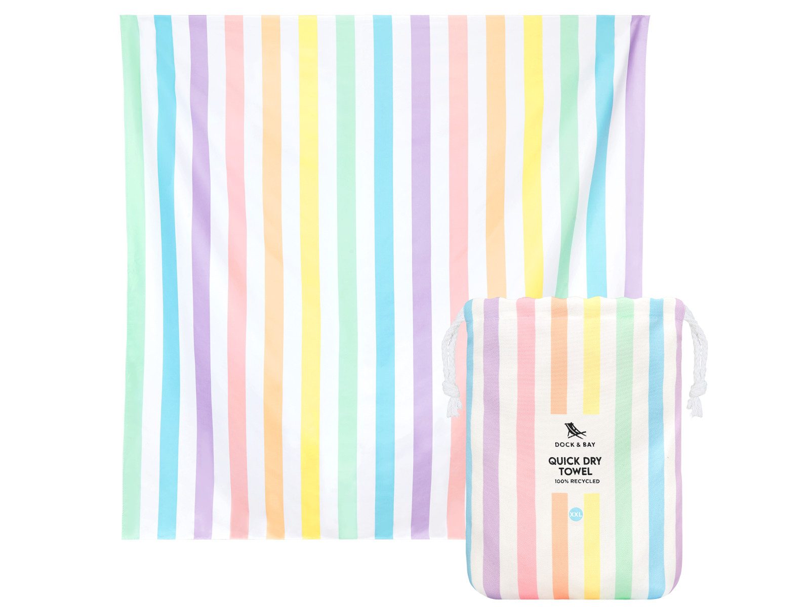 Dock & Bay LTD c/o Strandtuch Beach Towel XXL Unicorn Waves 180x200cm, Polyester (TOWLB-SUM-X2-UNICN)